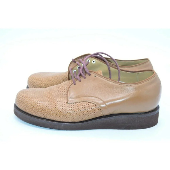 P. W. Minor Orthopedic Brown Lace Woven Oxford Sho - Picture 3 of 7